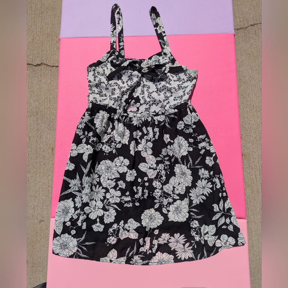 Xhilaration Black and White Floral Mini Dress